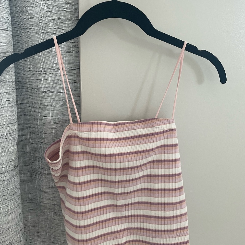 Pink striped American Eagle cropped tank